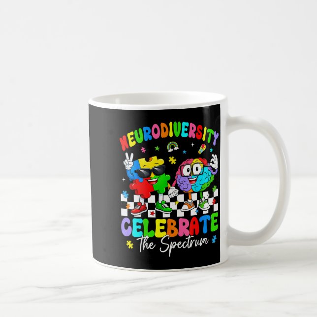 Neurodiversitet hjärna autism medvetenhet asd adhd kaffemugg (Höger)
