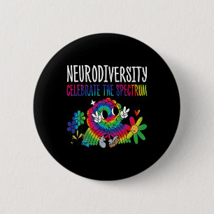 Neurodiversitet Hjärna Autism Medvetenhet Asd Adhd Knapp