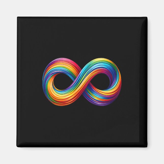 Neurodiversitet Oändlighetstecken Regnbågssymbol A Magnet (Framsidan)