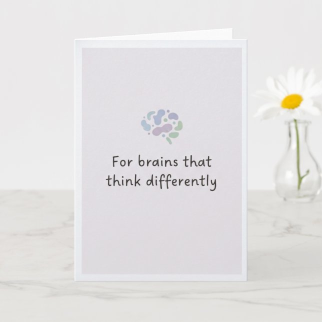Neurodiversitet Pride Hjärna Inspirerande Hälsning Kort (Liten växt)