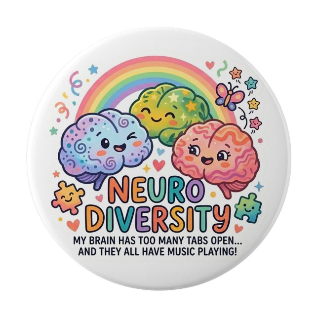 Neurodiversitet Rollig Pin knapp (Neuro Diversity Funny Pin button)
