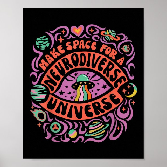 Neurodiversitet Universe Neurodiversity Adhd Autis Poster (Framsidan)