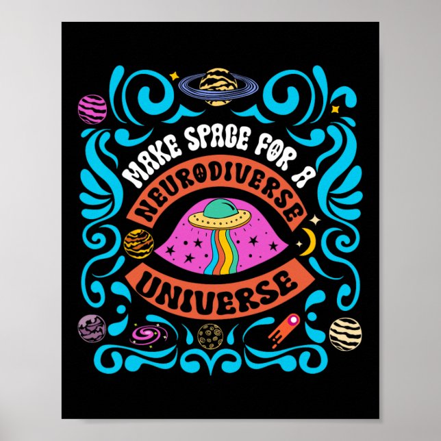 Neurodiversitet Universe Neurodiversity Adhd Autis Poster (Framsidan)