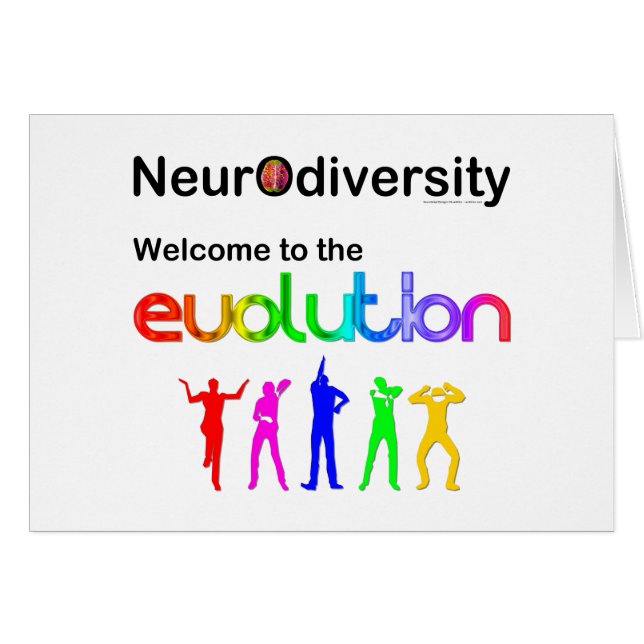 Neurodiversitet Välkommen till evolutionen Hälsningskort (Framsidan Horizontal)