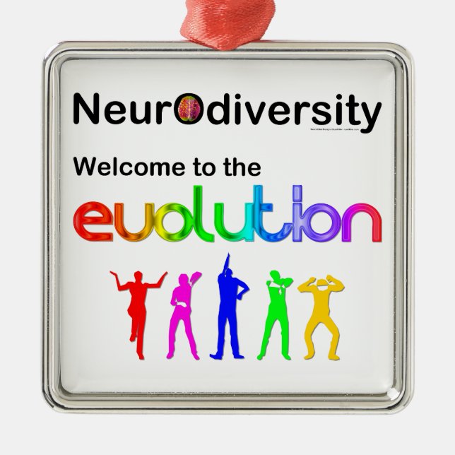 Neurodiversitet Välkommen till evolutionen Julgransprydnad Metall (Framsidan)