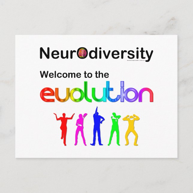 Neurodiversitet Välkommen till evolutionen Vykort (Framsida)