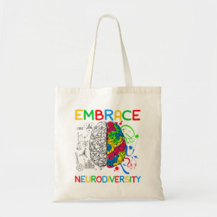 Neurodiversitets T-Shirt Omfamna ADHD Autism Medve Tygkasse