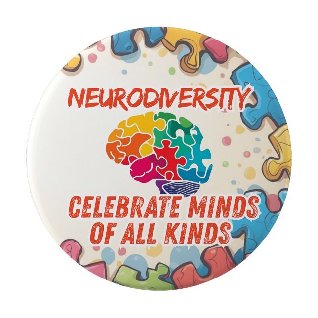 Neurodiversitetsmedvetande Pin Badge Knapp (Neurodiversity awareness Pin Badge)