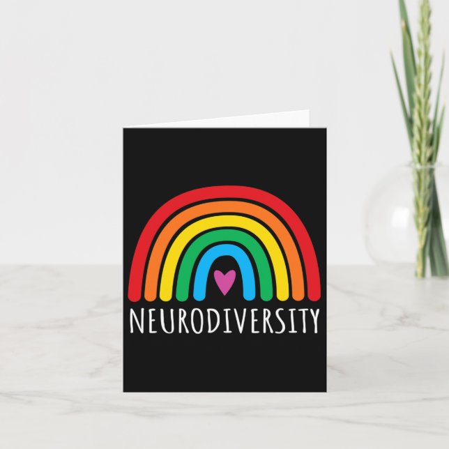 Neurodiversitetsregnbåge Autism Medvetenhet Månad  Kort (Framsida)