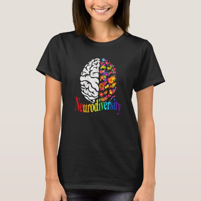 Neurodiversitetsregnbåge Autism Spektrum Asd Adhd T Shirt (Framsida)
