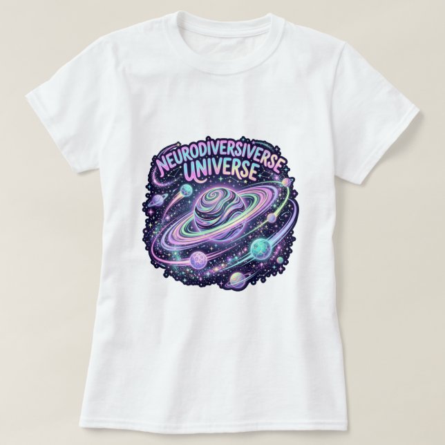 Neurodiversitetsuniversum Neon Galax T Shirt (Design framsida)