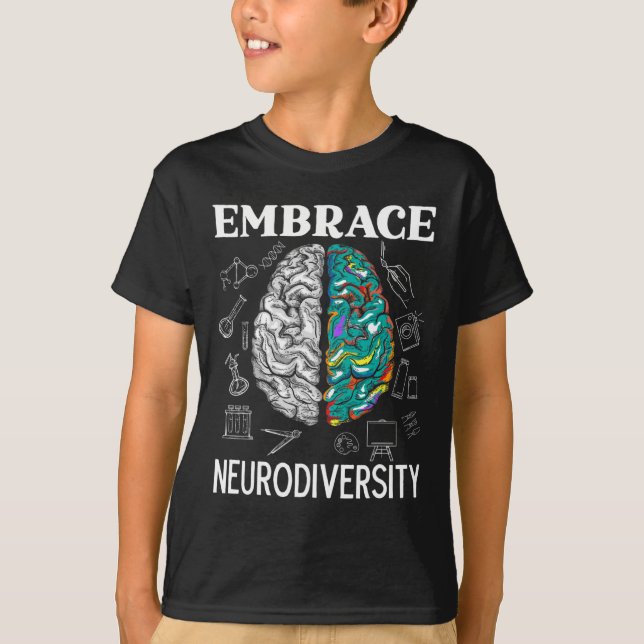 Neurodiversity Adhd Awareness Mental Health T Shirt (Framsida)