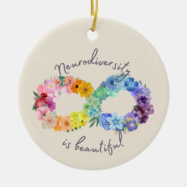 Neurodiversity är vacker Blommigt Ornament (Framsidan)