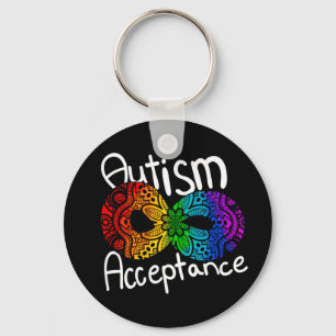 Neurodiversity Autism Accepance Rainbow Keychain Nyckelring