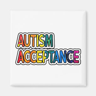 Neurodiversity Autism Acceptance Rainbow Button Mo Magnet