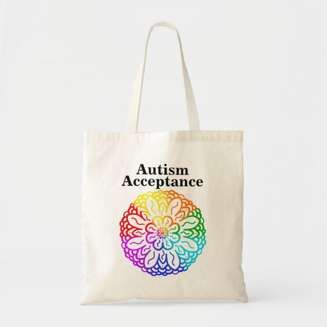 Neurodiversity Autism Acceptance Rainbow Button to Tygkasse (Framsidan)