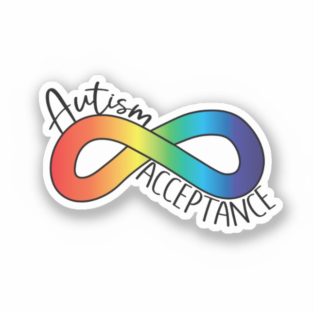 Neurodiversity Autism Acceptance Rainbow Klistermärken (Framsida)