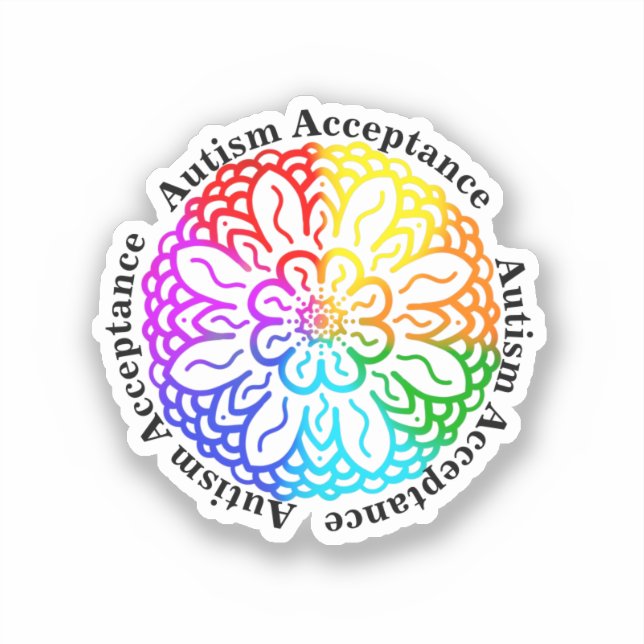 Neurodiversity Autism Acceptance Rainbow Klistermärken (Framsida)