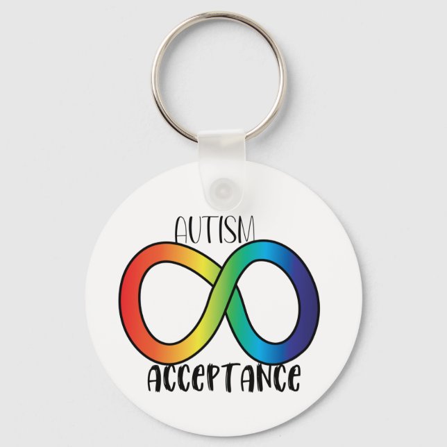 Neurodiversity Autism Acceptance Rainbow Nyckelring (Framsida)