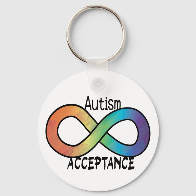 Neurodiversity Autism Acceptance Rainbow Nyckelring (Framsida)