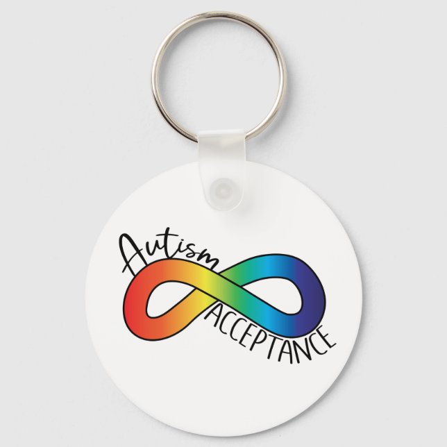 Neurodiversity Autism Acceptance Rainbow Nyckelring (Framsida)