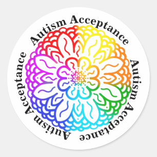 Neurodiversity Autism Acceptance Rainbow Runt Klistermärke