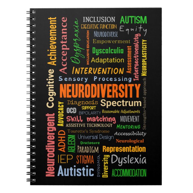 Neurodiversity Autism ADHD Spiral bärbar dator Anteckningsbok (Framsidan)