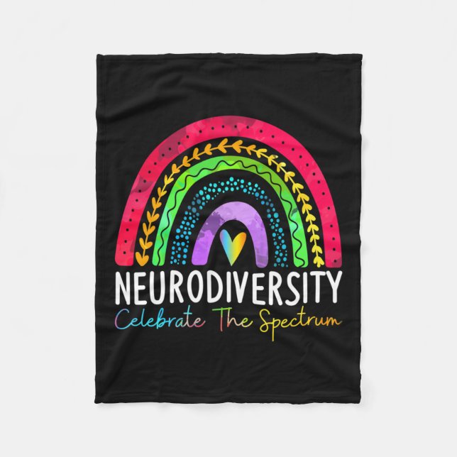 Neurodiversity Autism Spectrum Asd Adhd Rainbow Bo Fleecefilt (Framsidan)