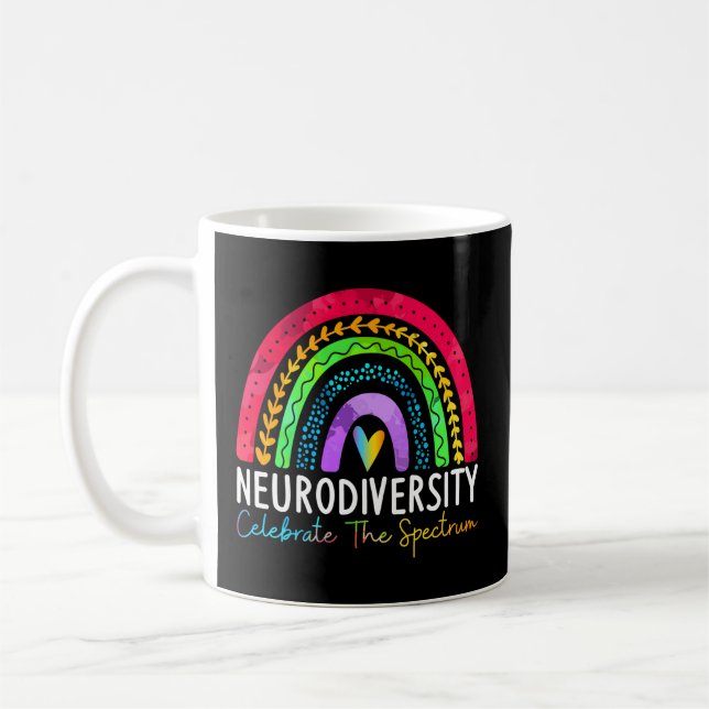 Neurodiversity Autism Spectrum Asd Adhd Rainbow Bo Kaffemugg (Vänster)