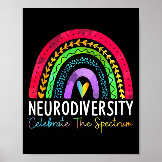 Neurodiversity Autism Spectrum Asd Adhd Rainbow Bo Poster (Framsidan)