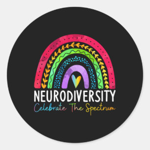 Neurodiversity Autism Spectrum Asd Adhd Rainbow Bo Runt Klistermärke