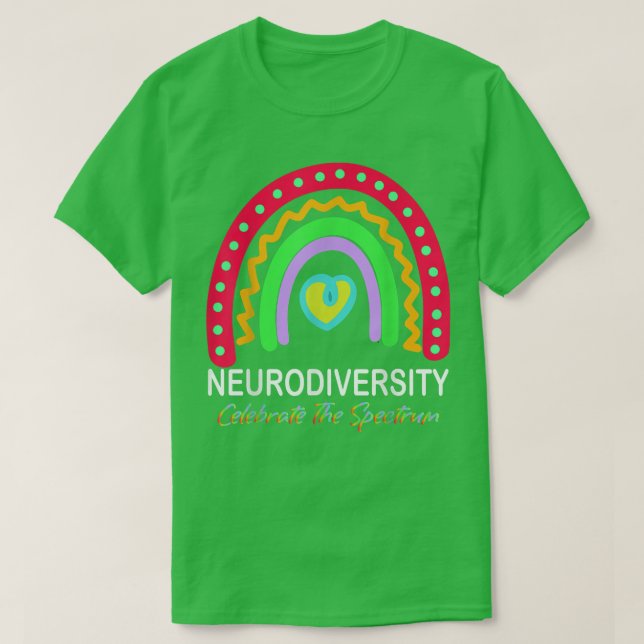 neurodiversity autism spectrum asd adhd rainbow bo t shirt (Design framsida)