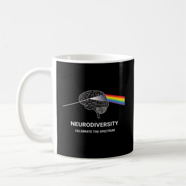 Neurodiversity Autism Spectrum Asd Adhd Rainbow Br Kaffemugg (Vänster)