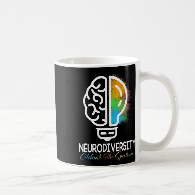 Neurodiversity Autism Spectrum Asd Adhd Rainbow Br Kaffemugg (Höger)