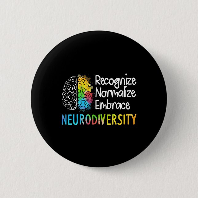 Neurodiversity Autism Spectrum Asd Adhd Rainbow Br Knapp (Framsida)