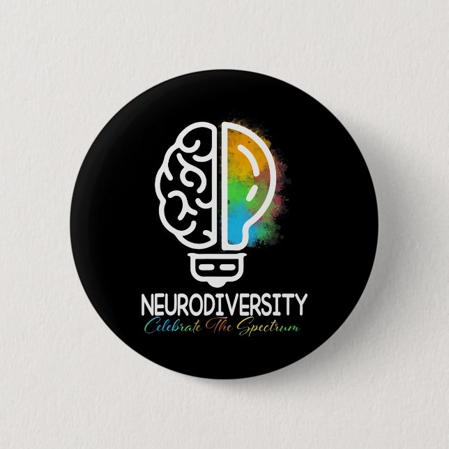 Neurodiversity Autism Spectrum Asd Adhd Rainbow Br Knapp (Framsida)