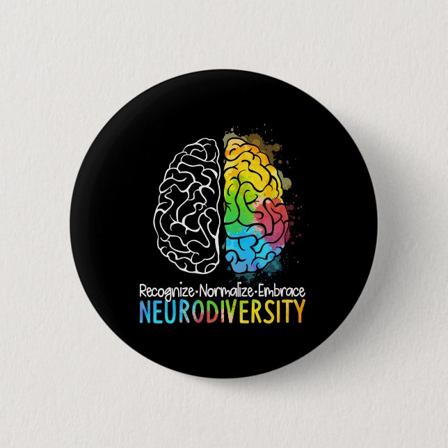 Neurodiversity Autism Spectrum Asd Adhd Rainbow Br Knapp (Framsida)