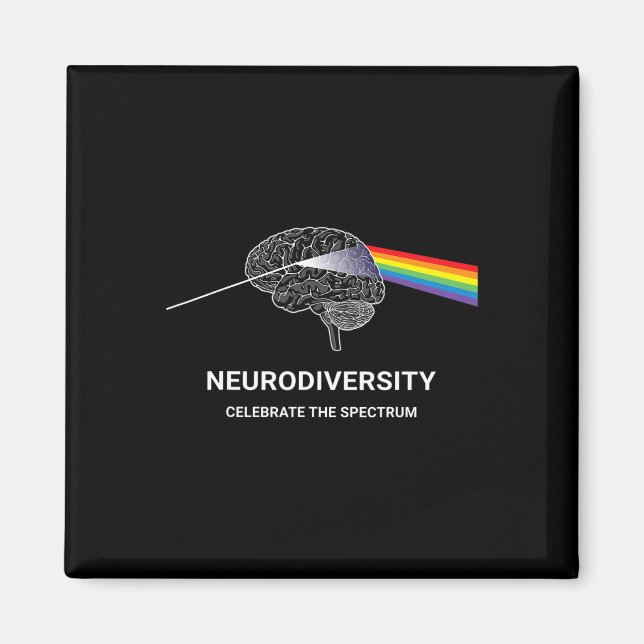 Neurodiversity Autism Spectrum Asd Adhd Rainbow Br Magnet (Framsidan)