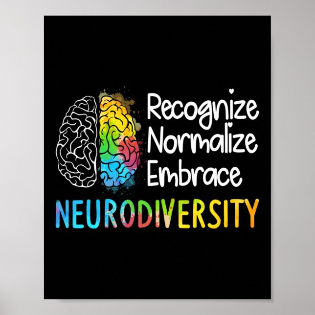 Neurodiversity Autism Spectrum Asd Adhd Rainbow Br Poster (Framsidan)