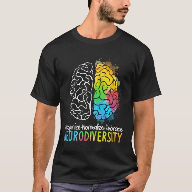 Neurodiversity Autism Spectrum Asd Adhd Rainbow Br T Shirt (Framsida)
