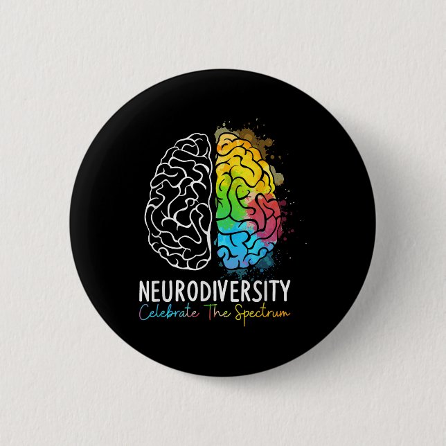 Neurodiversity - Autism Spectrum Asd Adhd Rainbow Knapp (Framsida)