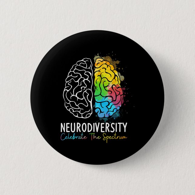 Neurodiversity - Autism Spectrum Asd Adhd Rainbow Knapp (Framsida)