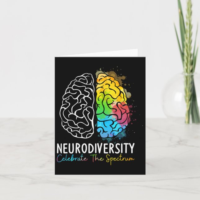 Neurodiversity - Autism Spectrum Asd Adhd Rainbow Kort (Framsida)