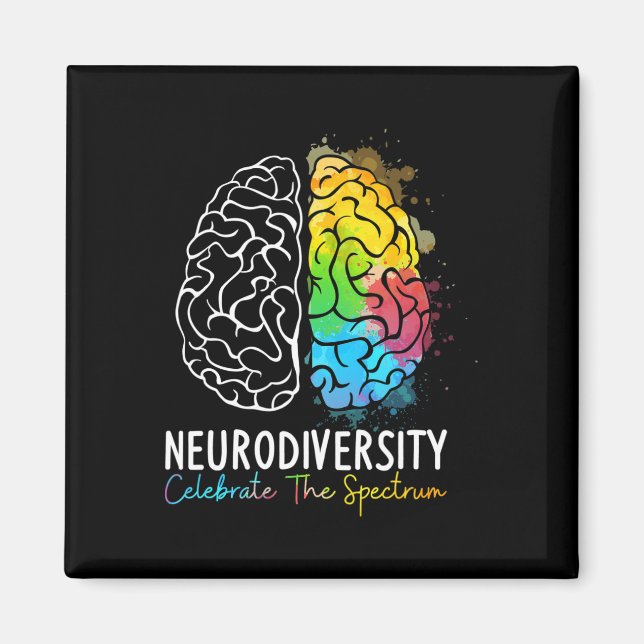 Neurodiversity - Autism Spectrum Asd Adhd Rainbow Magnet (Framsidan)