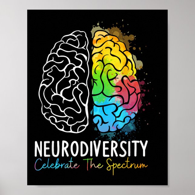 Neurodiversity - Autism Spectrum Asd Adhd Rainbow Poster (Framsidan)
