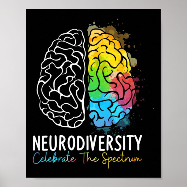Neurodiversity - Autism Spectrum Asd Adhd Rainbow Poster (Framsidan)