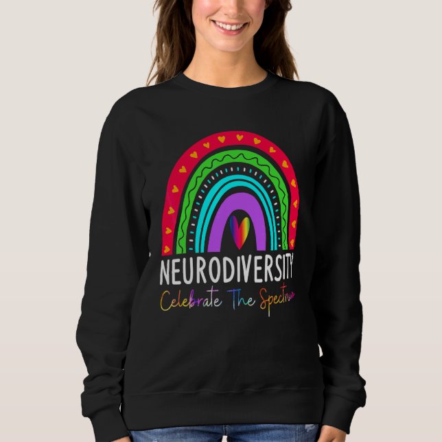 Neurodiversity Autism Spectrum Asd Adhd Rainbow T Shirt (Framsida)