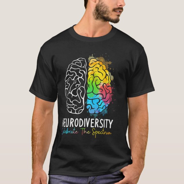 Neurodiversity - Autism Spectrum Asd Adhd Rainbow T Shirt (Framsida)