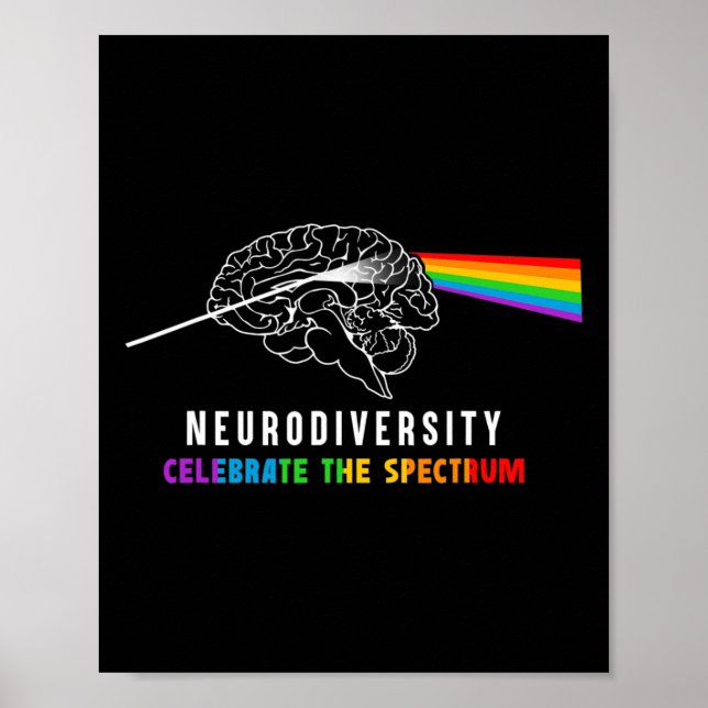 Neurodiversity Autism Spectrum Brain Asd Adhd Rain Poster (Framsidan)