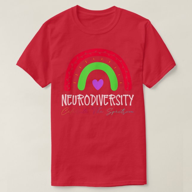 Neurodiversity Autism Sptrum ASD ADHD Rainbow Bo T Shirt (Design framsida)